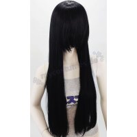 Misaki Perücke 80cm glatt mit Pony Schwarz | Black