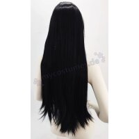 Misaki Perücke 80cm glatt mit Pony Schwarz | Black