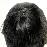 Misaki Perücke 80cm glatt mit Pony Schwarz | Black