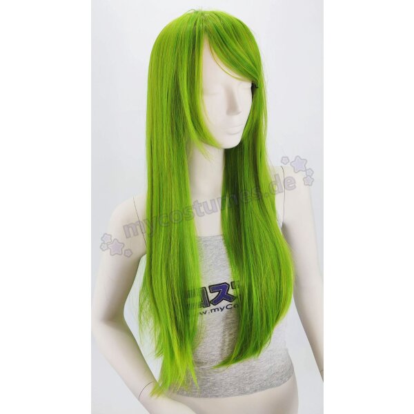 Misaki Perücke 80cm glatt mit Pony Grün | Lightgreen