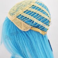 Misaki Perücke 80cm glatt mit Pony Blau | Poolparty