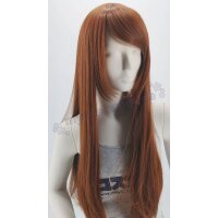 Misaki Perücke 80cm glatt mit Pony Braun | Sweetheart