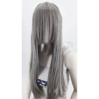 Misaki Perücke 80cm glatt mit Pony Grau | Grey