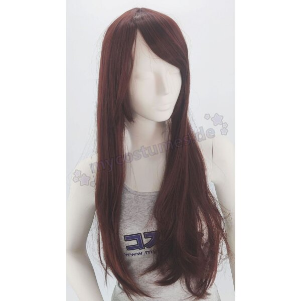 Misaki Perücke 80cm glatt mit Pony Braun | Elegance