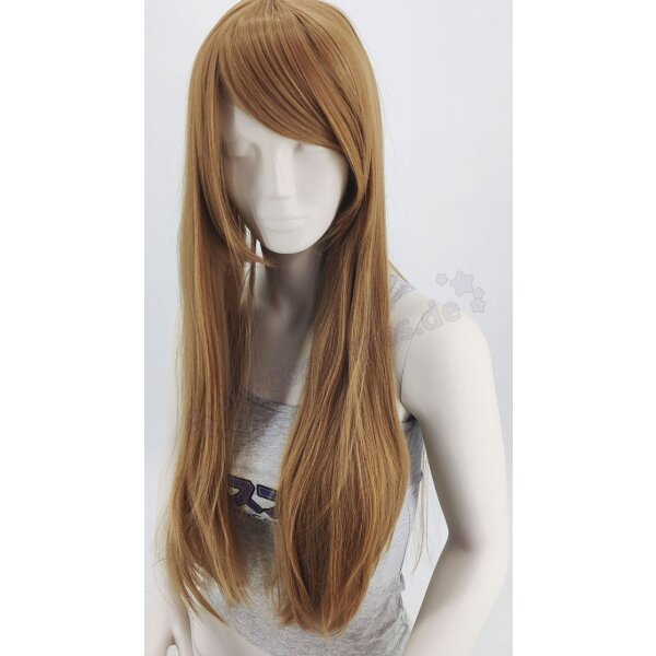 Misaki Perücke 80cm glatt mit Pony Braun | Capppuccino