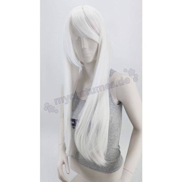Misaki Perücke 80cm glatt mit Pony Weiß | Snowwhite