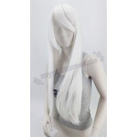 Misaki Perücke 80cm glatt mit Pony Weiß |...