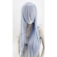 Misaki Perücke 80cm glatt mit Pony Blau | Frostblue