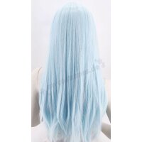 Misaki Perücke 80cm glatt mit Pony Blau | Lightblue