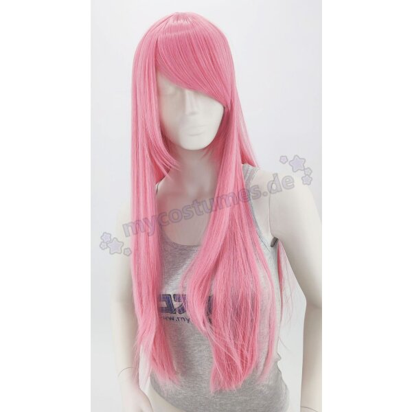 Misaki Perücke 80cm glatt mit Pony Rosa | Bubblegum