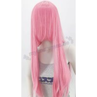 Perücke 80cm glatt mit Pony Rosa | Bubblegum