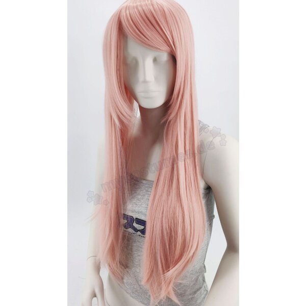Misaki Perücke 80cm glatt mit Pony Rosa | Macaron