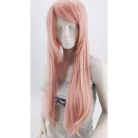 Perücke 80cm glatt mit Pony Rosa | Macaron