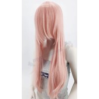 Perücke 80cm glatt mit Pony Rosa | Macaron